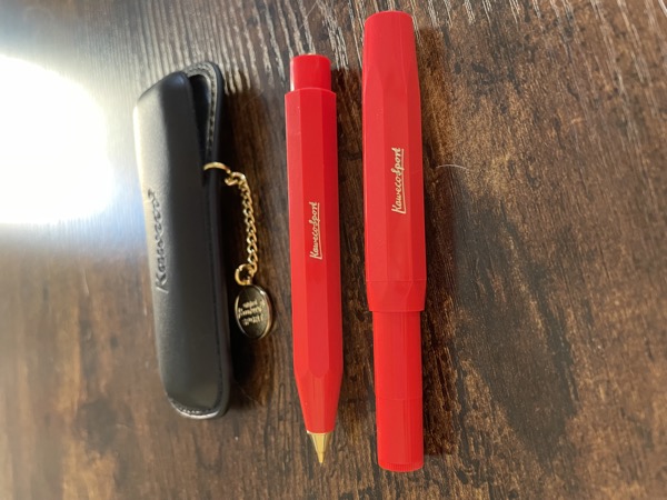 Kaweco rollerball, mechanical pencil, and pouch.
