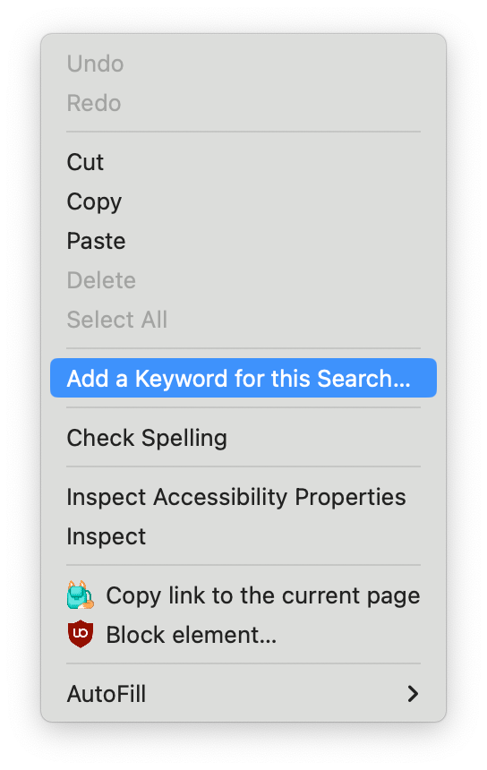 Quick way to add a keyword search