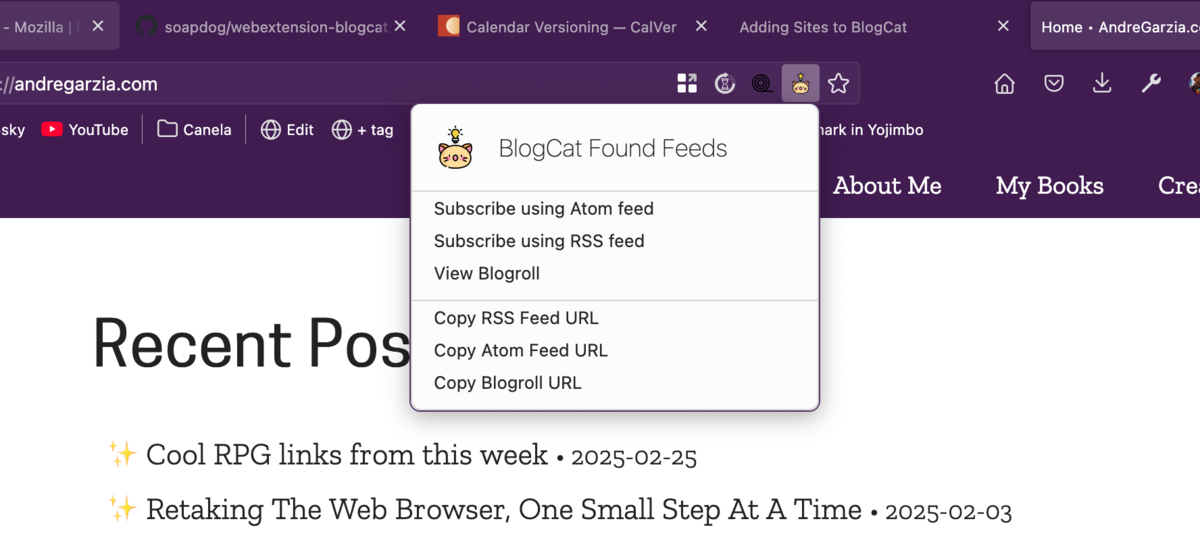 Subscribing to a blog using BlogCat